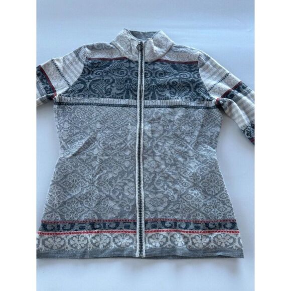 Icelandic Designs Women's Small Chloe Zip Up Sweater Wool Blend Nordic - Picture 6 of 10